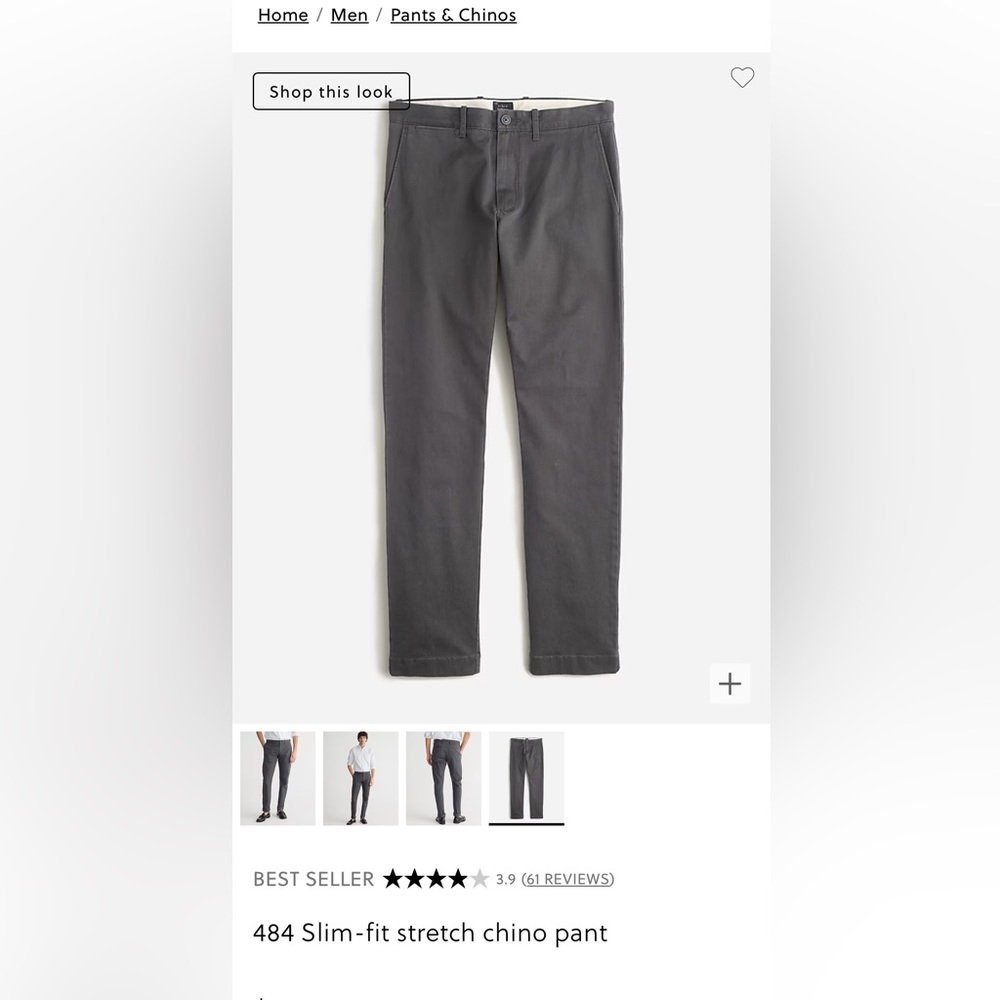 Men’s J. Crew 484 slim stretch chino pants. NWT. 36/32